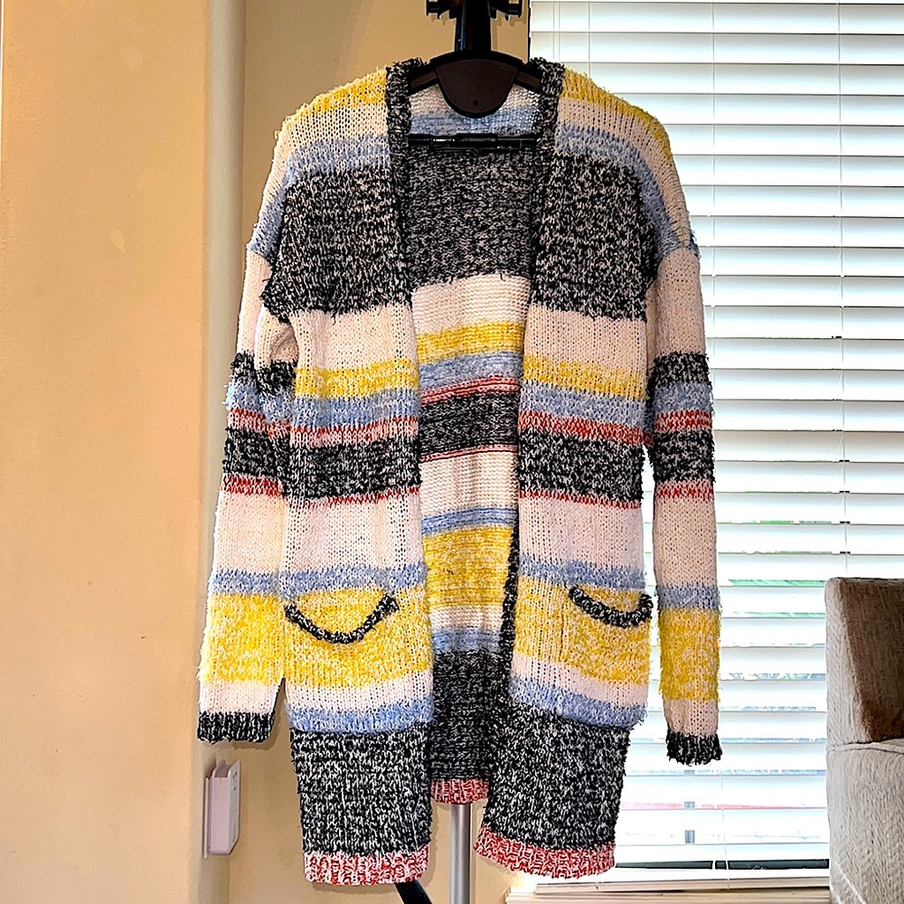 Deep Sugar Cozy Multicolor Striped Cardigan